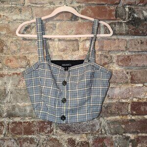 Abercrombie & Fitch Plaid Front Buttoned Top